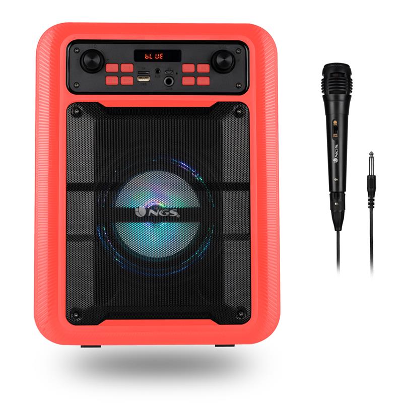 ALTAVOCES NGS ROLLERLINGO BLUETOOTH + USB + MICRO SD + MICROFONO 20W RED