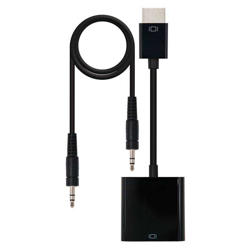 CABLE CONVERSOR HDMI A M-SVGA 10CM BLACK