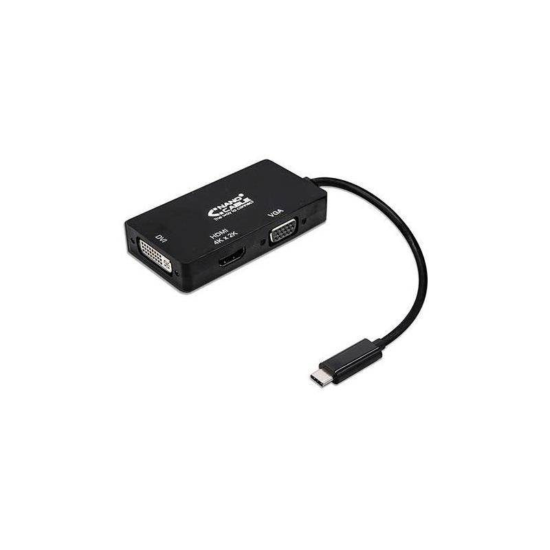 CABLE CONVERSOR THUNDERBOLT USB TIPO C A VGADVIHDMI BLACK