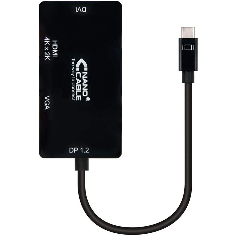 CABLE CONVERSOR THUNDERBOLT USB TIPO C A VGADVIHDMI BLACK
