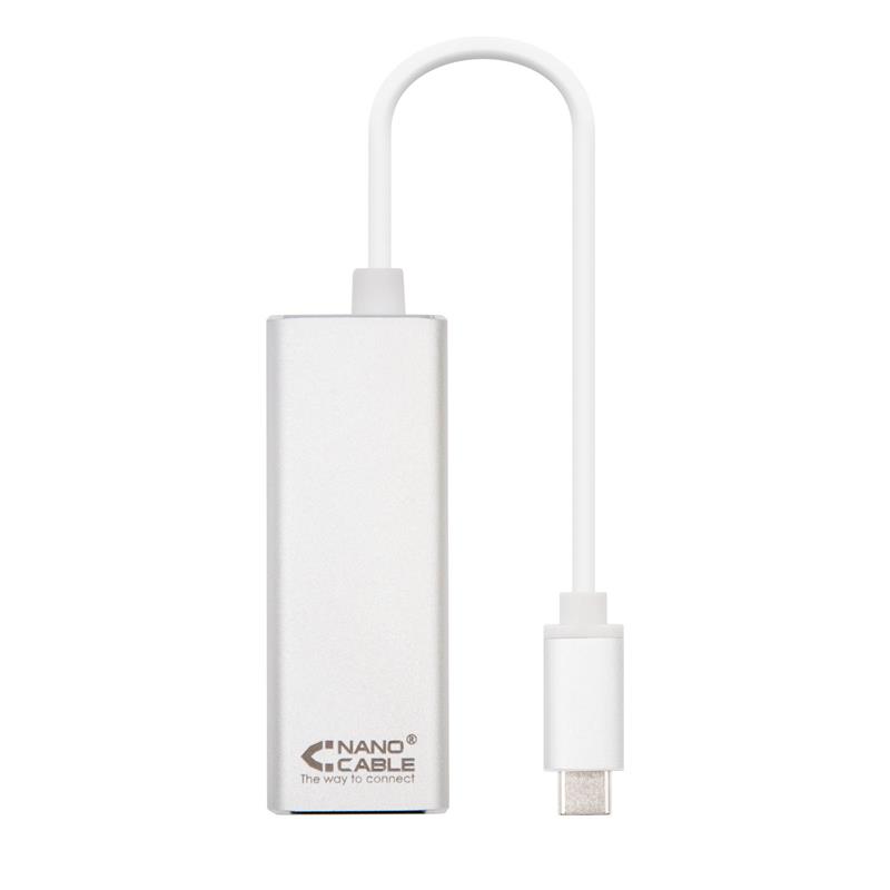 CABLE CONVERSOR USB-C ETHERNET GIGABIT 15CM SILVER