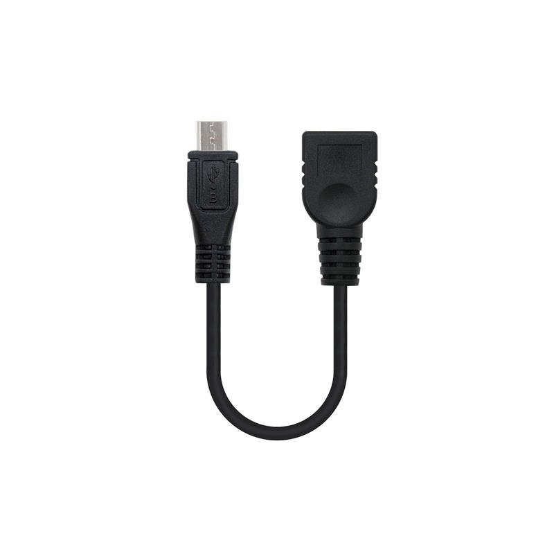 CABLE USB 2.0 OTG TIPO MICRO BM-AH NEGRO 15 CM NANOCABLE