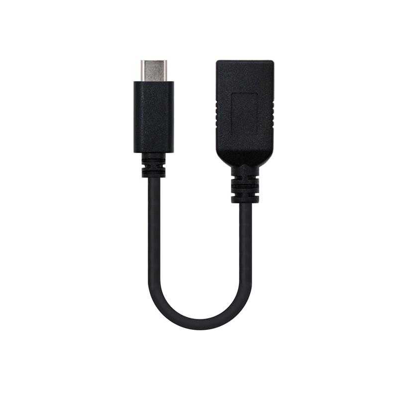 CABLE USB 3.1 TIPO C/M-A/F GEN1 15CM NANOCABLE BLACK
