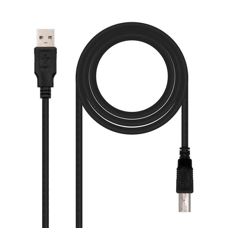 CABLE USB 3M IMPRESORA A/M-B/M NANOCABLE BLACK