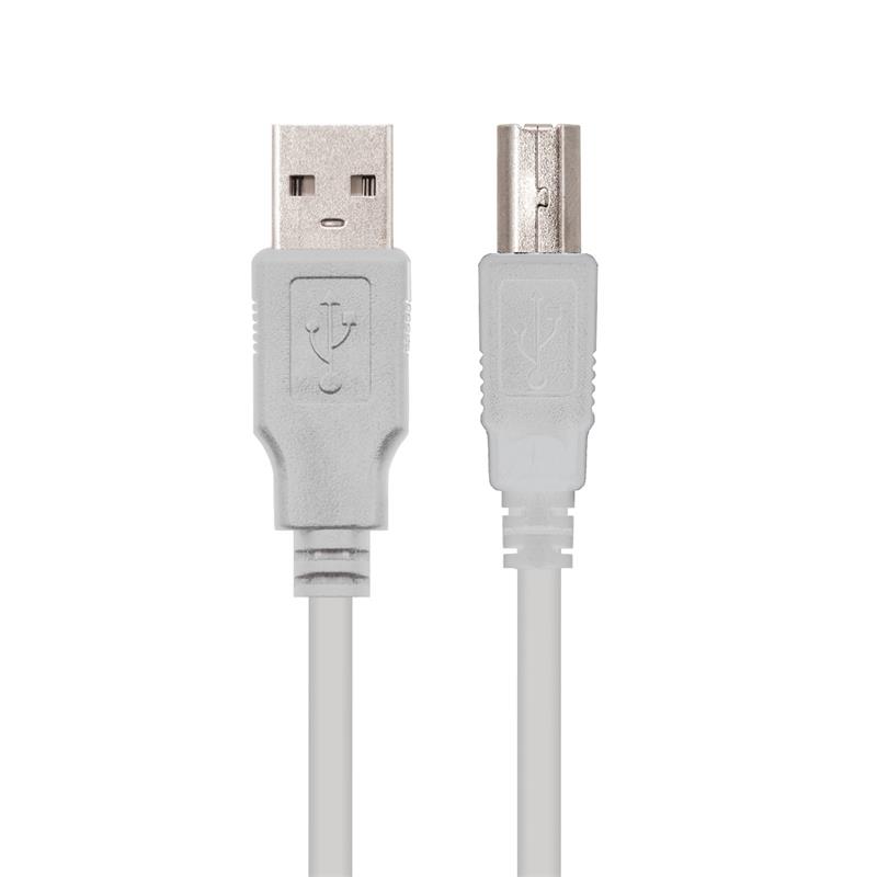 CABLE USB AM/BM 4.5M NANOCABLE WHITE