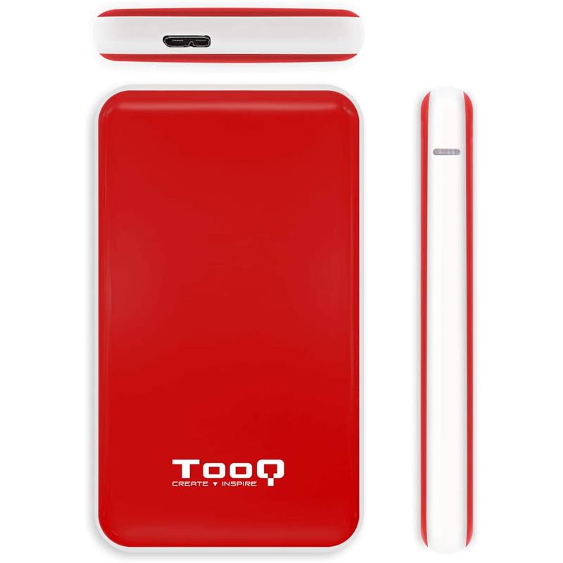 CAJA EXTERNA TOOQ TQE-2528B HDD 2.5 SATA USB 3.1 GEN1 SSD RED