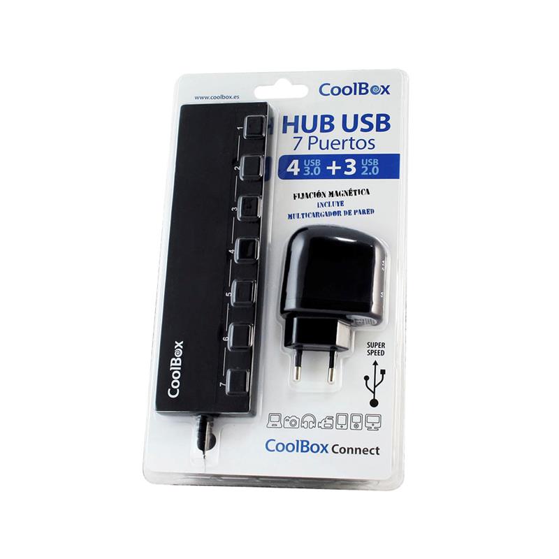 HUB USB COOLBOX 7 PUERTOS – 4 USB 3.0 + 3 USB 2.0