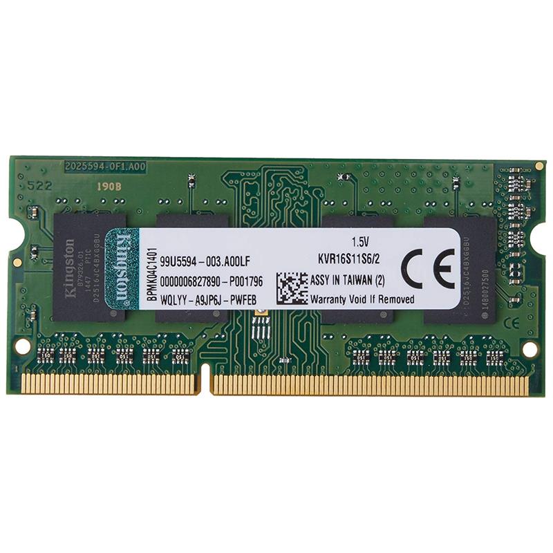 MEMORIA SODIMM 2GB KINGSTON DDR3 1600MHZ