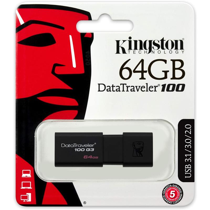 PEN DRIVE 64GB KINGSTON USB 3.0 DATATRAVELLER 100 G3