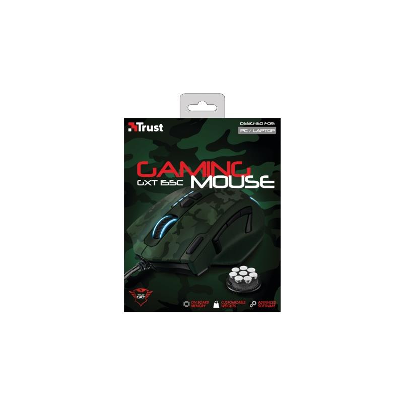 RATON TRUST GXT 155 GAMING MOUSE GREEN CAMO