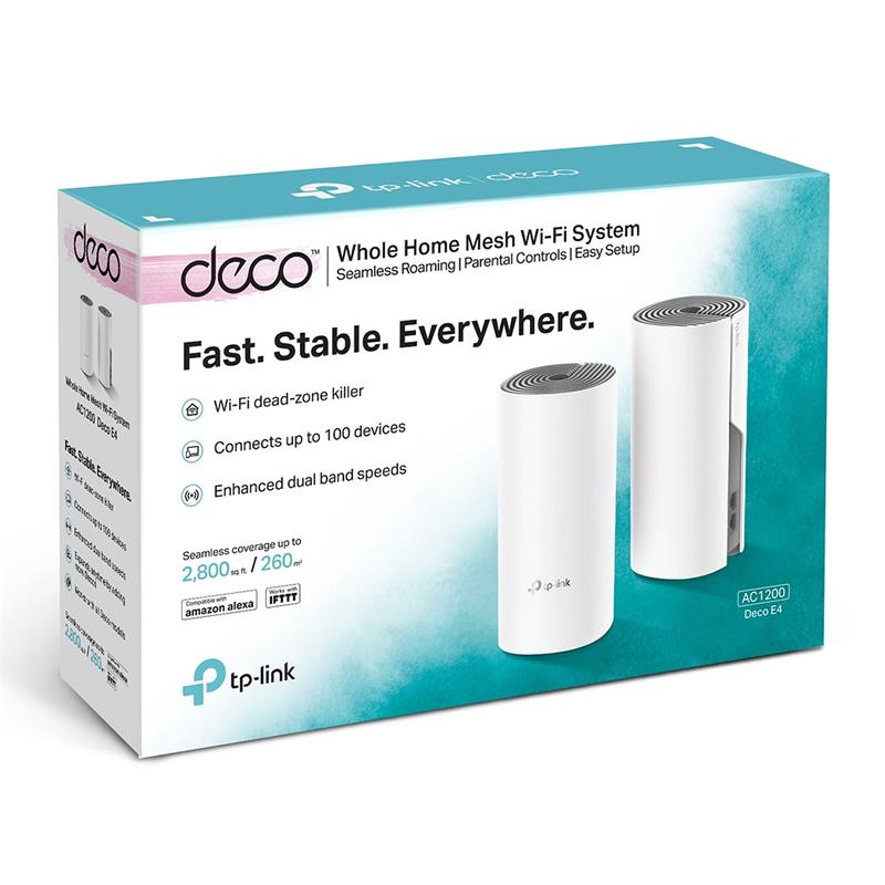WIRELESS REPEATER TP-LINK AC1200 HOME MESH PACK 2 DECO E4