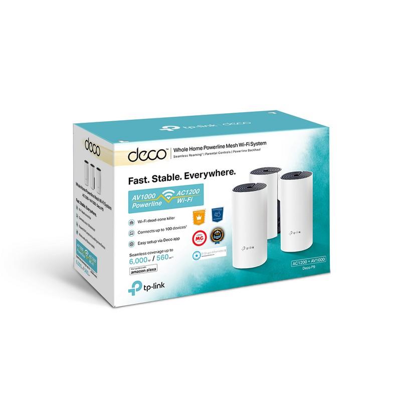 WIRELESS REPEATER TP-LINK AC1200 HOME MESH PACK 3 DECO P9