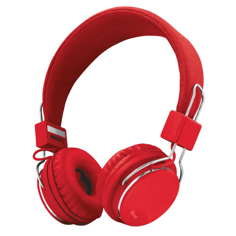 AURICULARES + MICROFONO TRUST ZIVA FOLDABLE RED