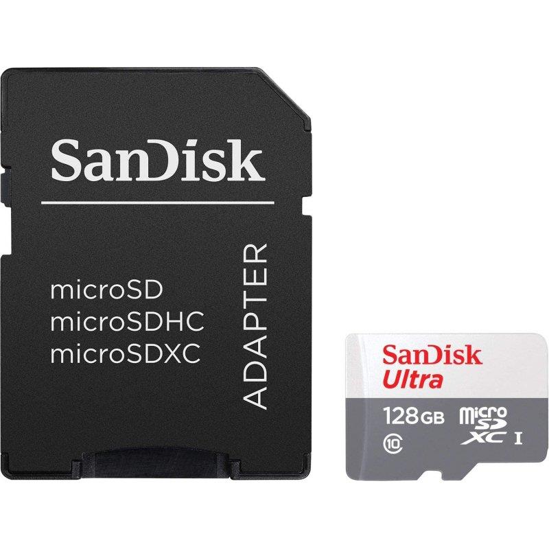 MEMORIA MICRO SD XC 128GB SANDISK ULTRA C10 + ADAPTADOR
