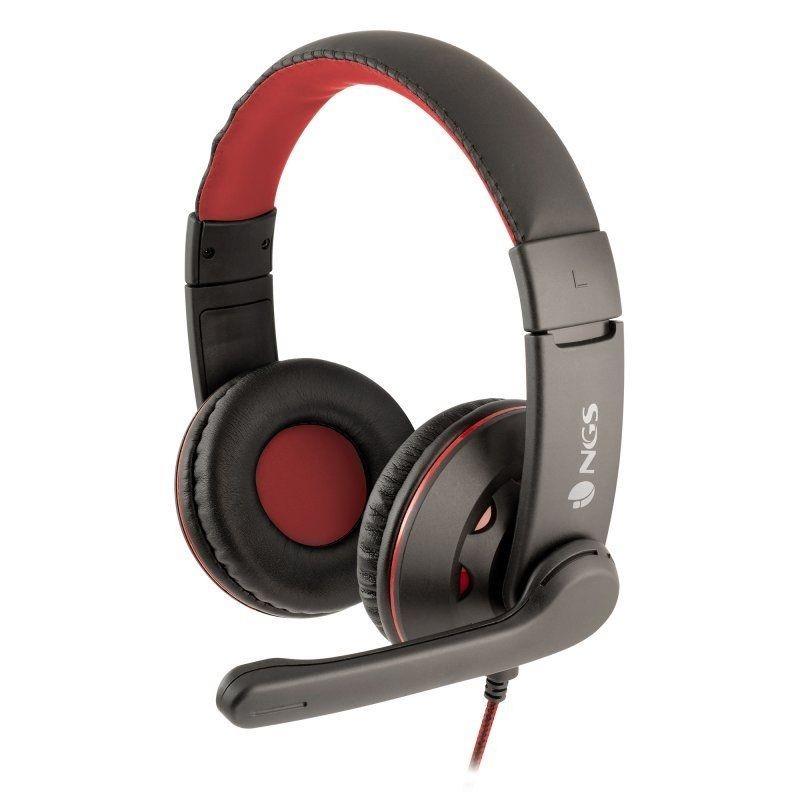 AURICULARES + MICROFONO NGS VOX420 DJ BLACK/RED