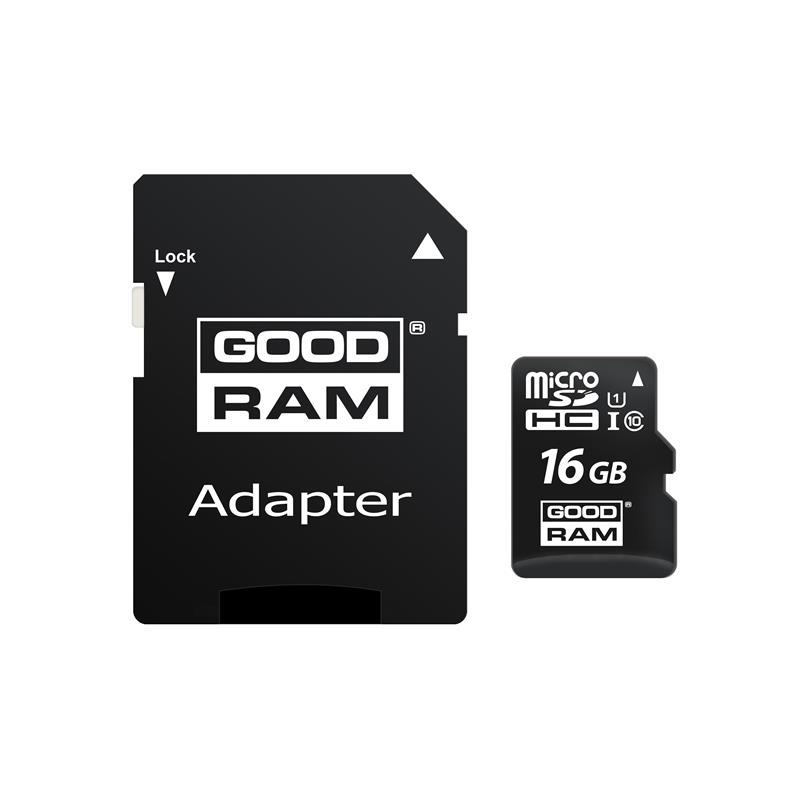 MEMORIA MICRO SD 16GB GOODRAM C10 + ADAPTADOR SD